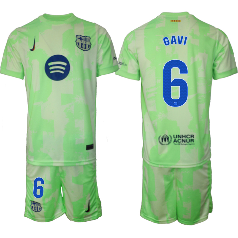 Men 2024-2025 Club Barcelona away Green #6 Soccer Jersey